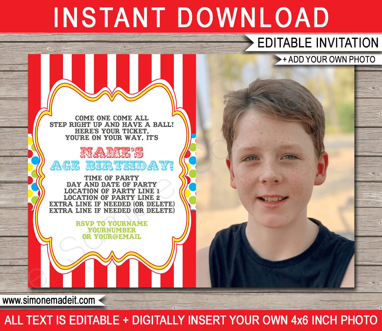 Carnival Birthday Invitations Template from www.simonemadeit.com