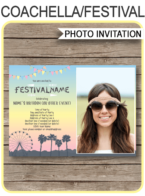 Festival Photo Birthday Invitations template – pastel