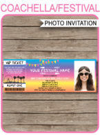 Festival Photo Ticket Invitation template – bright colors