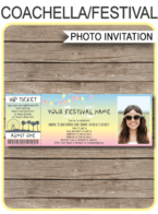 Festival Photo Ticket Invitation template – pastel colors