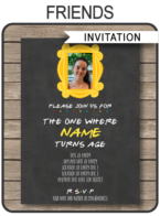 Friends Themed Birthday Invitations template – chalkboard