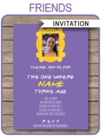 Friends Themed Birthday Invitations template – purple