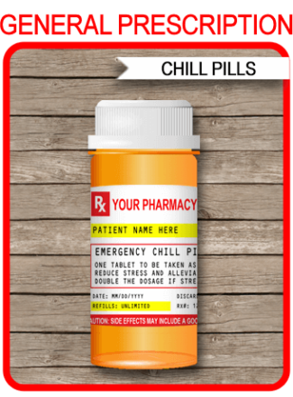 Chill Pill Label Printable - Ythoreccio