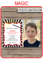Magic Photo Birthday Invitations template – red