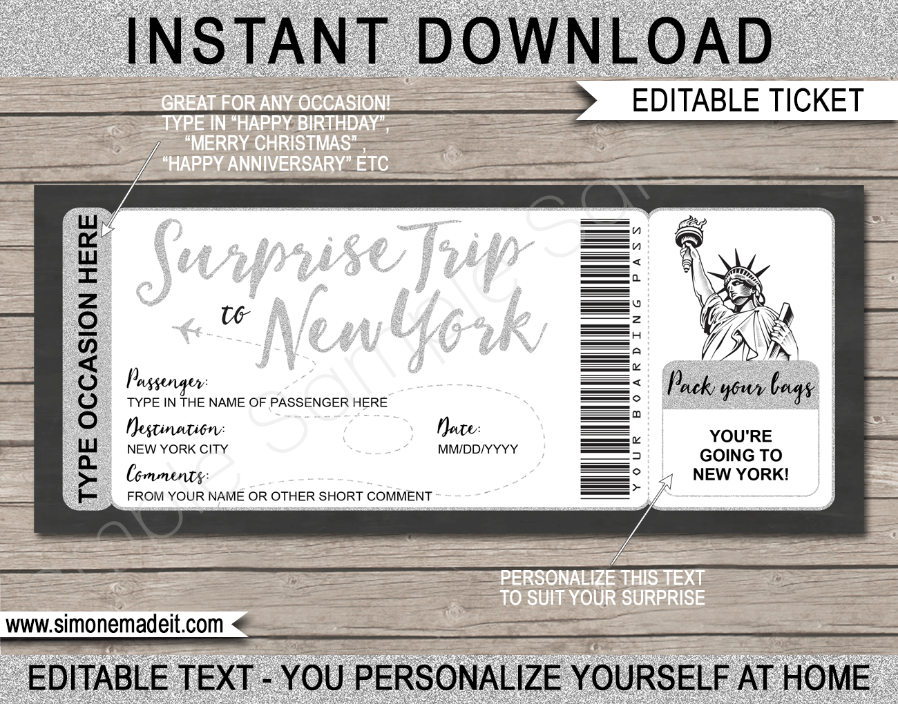 Surprise Trip Announcement Template
