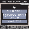 Printable Quarantine Mugshot Sign Board Printable Template | Photo Booth Prop | Covid-19, Novel Coronavirus, Covid 19 | Self Isolation, Stay at Home Notice, Shelter in Place | Senior 2020, Virtual Birthday Party | INSTANT DOWNLOAD with Editable Text via simonemadeit.com