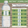 Camo Army Theme Water Bottle Labels