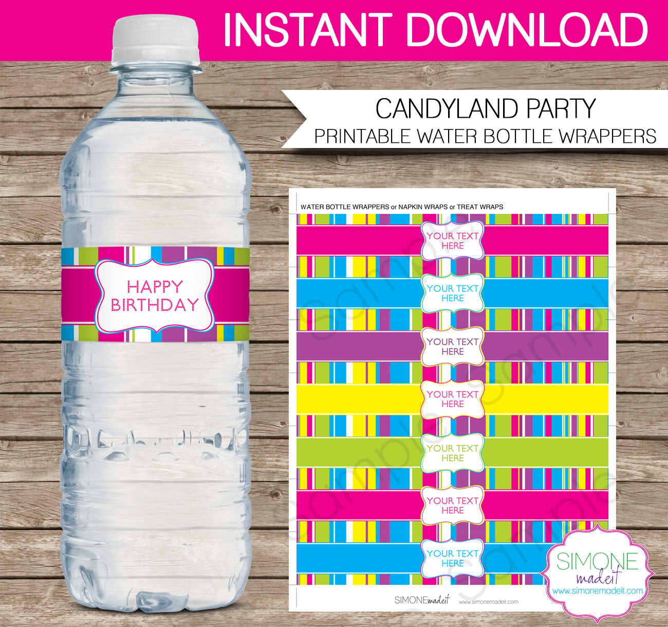 Election Campaign Water Bottle Labels Printable Wraps for Bottles, Candles,  Napkin Rings, Vases, Treat Containers, Party Favors and More 