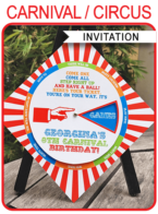 Carnival Spinner Wheel Invitation Template – colorful