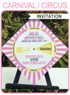 Carnival Spinner Wheel Invitation Template – pink/yellow