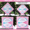 Aqua & Pink Carnival Spinner Wheel Invitation Option