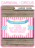 Carnival Welcome Sign – 11×17 inch + A3 – pink/aqua