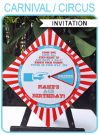Carnival Spinner Wheel Invitation Template – red aqua