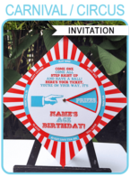 Editable & Printable Unique Circus Spinner Wheel Invitation Template | DIY Birthday Party Invite | Carnival Theme | INSTANT DOWNLOAD $7.50 via SIMONEmadeit.com