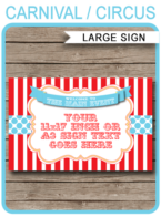 Carnival Welcome Sign – 11×17 inch + A3 – red/aqua
