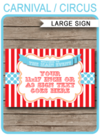 Carnival Welcome Sign – 11×17 inch + A3 – red/aqua