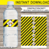 Construction Water Bottle Labels