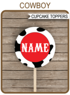 Printable Cowboy Cupcake Toppers | 2 inch | Gift Tags | DIY Editable & Printable Template | INSTANT DOWNLOAD via simonemadeit.com