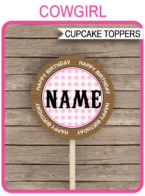 Cowgirl Cupcake Toppers Template