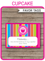 Cupcake Party Favor Tags | Thank You Tags | Birthday Party Favors | Editable DIY Template | $3.00 INSTANT DOWNLOAD via SIMONEmadeit.com