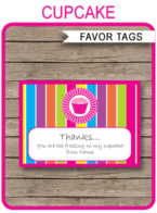 Cupcake Party Favor Tags | Thank You Tags | Birthday Party Favors | Editable DIY Template | $3.00 INSTANT DOWNLOAD via SIMONEmadeit.com