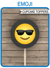 Printable Emoji Birthday Cupcake Toppers Template | Emoji Party Theme for boys | 2 inch | Gift Tags | DIY Editable & Printable Template | INSTANT DOWNLOAD via simonemadeit.com