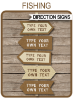 Fishing Party Directional Signs – arrows
