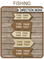 Fishing Party Directional Signs – arrows