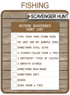 Fishing Scavenger Hunt List template