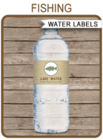 Fishing Party Water Bottle Labels template