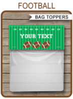 Football Party Favor Bag Toppers template