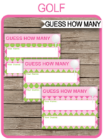 Printable Ladies Golf Party Guess How Many Game Template | Retirement or Birthday Party Games | DIY Editable Text | $3.00 INSTANT DOWNLOAD via simonemadeit.com