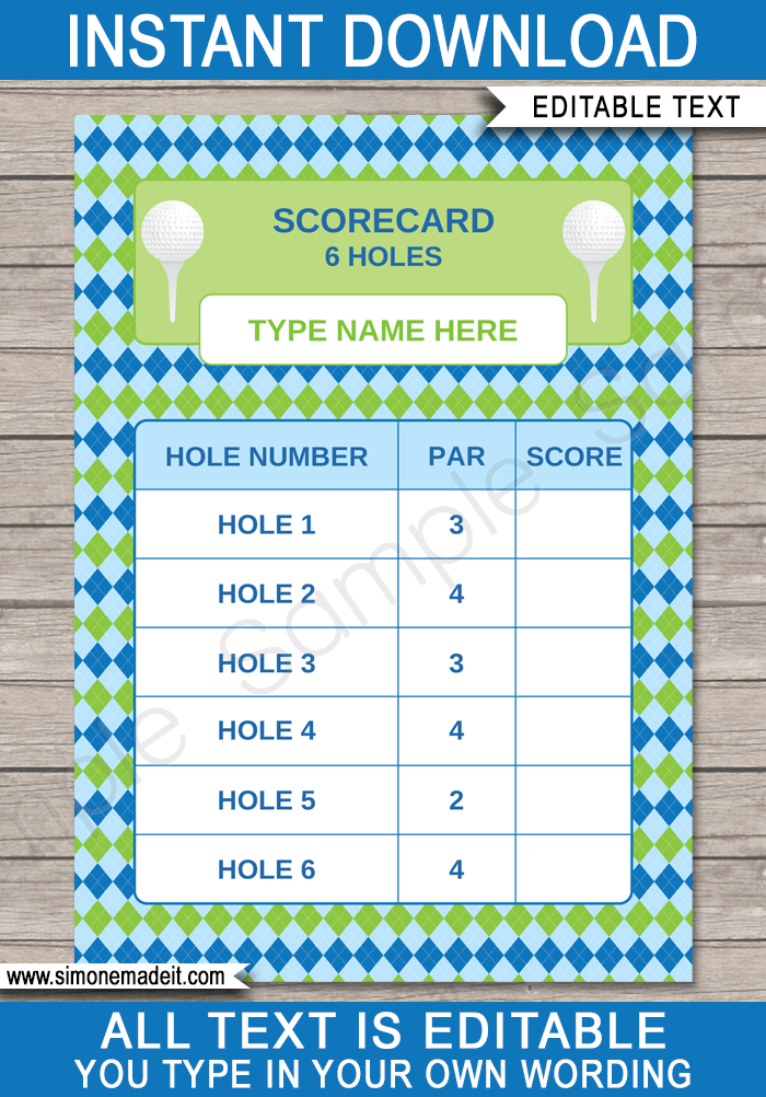 Mini Golf Score Cards Template