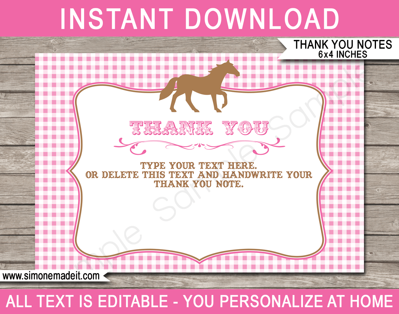 printable-horse-party-thank-you-cards-template-pony-birthday-party