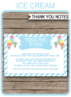 Ice Cream Party Thank You Cards template