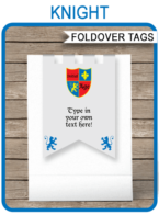 Knight Favor Tag Toppers template