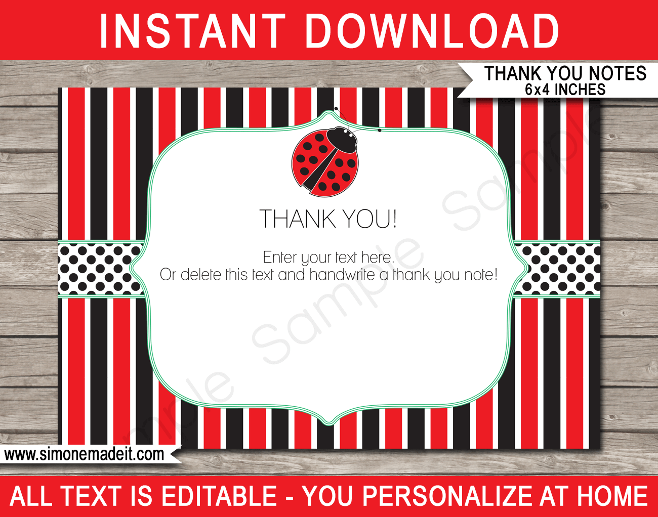 free printable ladybug invitations