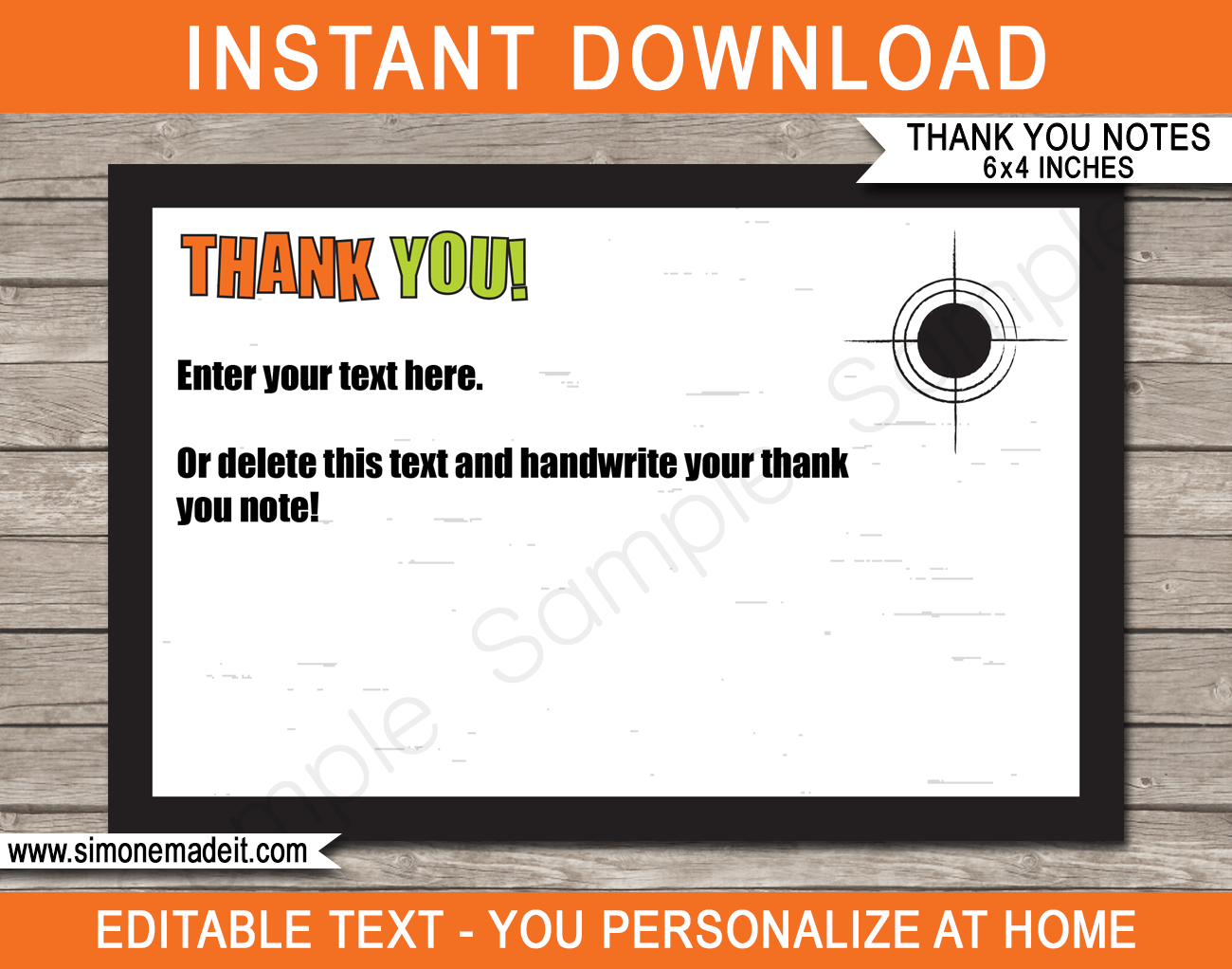 A Round Of Thanks - Thank You Card Template