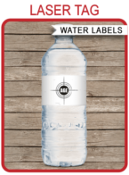 Printable Laser Tag Party Water Bottle Labels | Editable DIY Template | $3.00 INSTANT DOWNLOAD via SIMONEmadeit.com