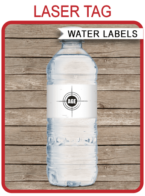 Printable Laser Tag Party Water Bottle Labels | Editable DIY Template | $3.00 INSTANT DOWNLOAD via SIMONEmadeit.com