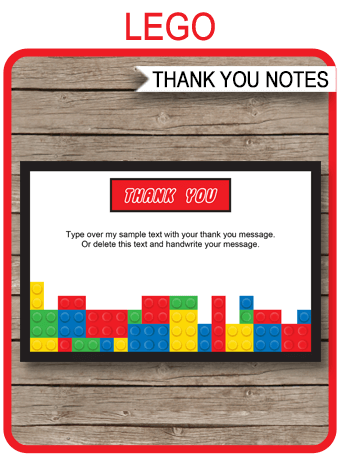 Lego thank you cards deals