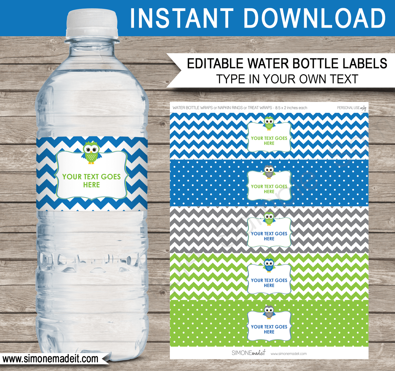 Ninja Party Water Bottle Labels Template Printable Ninja Theme Birthday  Party Decorations Wrappers EDITABLE TEXT DOWNLOAD 