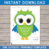 Large Turquoise Owl Cutout