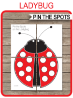 Pin the Spots on the Ladybug Party Game template