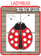 Pin the Spots on the Ladybug Party Game template