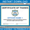 Police Officer Certificate of Thanks