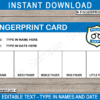 Police Fingerprinting Card