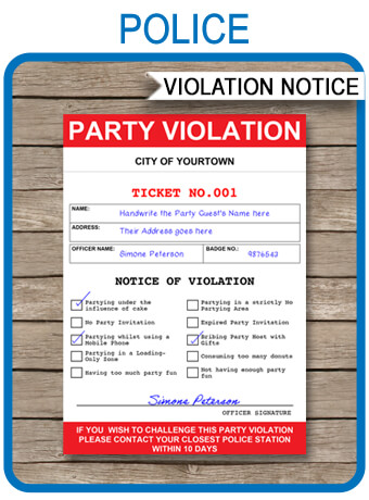 fake police ticket template