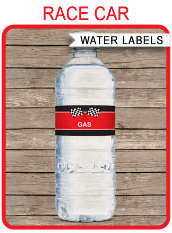 100 Race Car Kids Party Water Bottle labels Birthday Decor Party Easy to Use 
