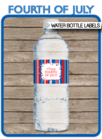 Fourth of July Water Bottle Labels template